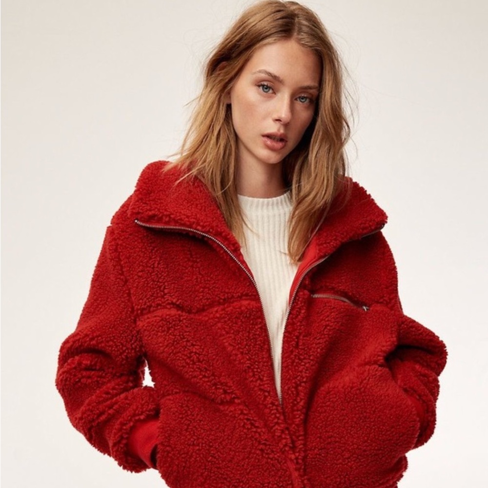 Aritzia Wilfred Free Teddy Bomber Jacket
